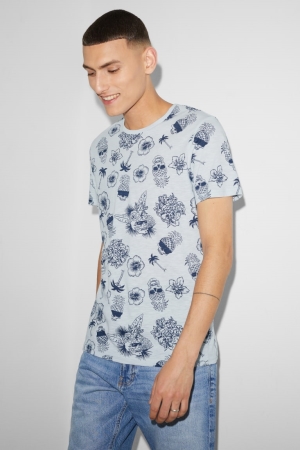 C&A Clockhouse T-shirts Herren Hellblau | TFGDQ-2018