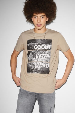 C&A Clockhouse T-shirts Herren Hellbraun | UAYDL-1305