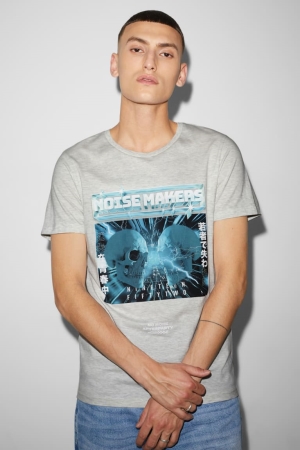 C&A Clockhouse T-shirts Herren Hellgrau | UXTMY-1835