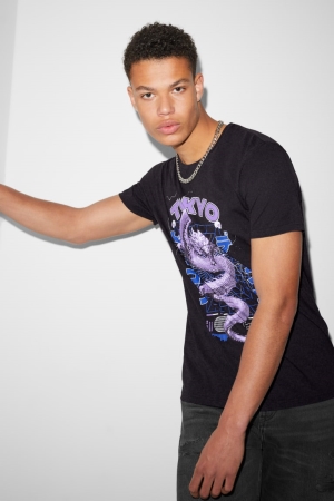 C&A Clockhouse T-shirts Herren Schwarz | NRGOT-3478