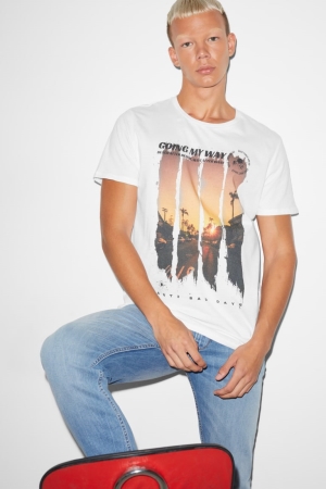 C&A Clockhouse T-shirts Herren Weiß | MCPSX-1972