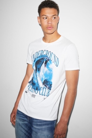 C&A Clockhouse T-shirts Herren Weiß | PZFES-2153
