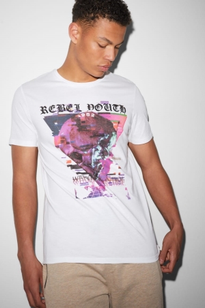 C&A Clockhouse T-shirts Herren Weiß | TXLGK-5741