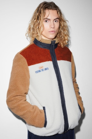 C&A Clockhouse Teddy Fur Jacke Herren Weiß | KLCUQ-8216