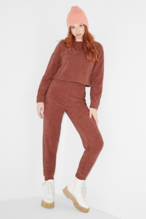 C&A Clockhouse Terry Cloth Joggers Hosen Damen Terracotta | NIBYR-1205