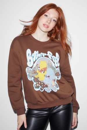 C&A Clockhouse Winnie The Pooh Sweatshirts Damen Dunkelbraun | MEVIQ-9734