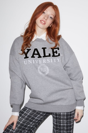 C&A Clockhouse Yale University Sweatshirts Damen Hellgrau | VTXFU-1976