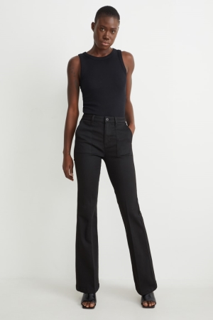 C&A Cloth High Taille Recycled Hosen Damen Schwarz | KVWNZ-4175
