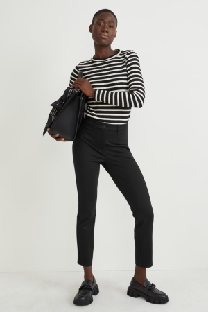 C&A Cloth High Taille Regular Fit With Lenzing™ Ecovero™ Hosen Damen Schwarz | ACLQB-1768