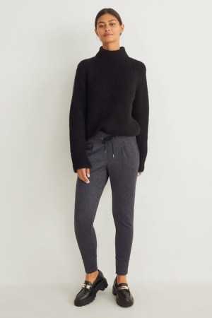 C&A Cloth High Taille Tapered Fit Hosen Damen Grau | VDCPR-0261