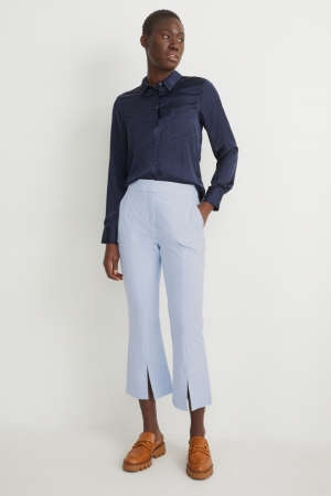 C&A Cloth Mid-rise Taille Flared Hosen Damen Hellblau | HXEIO-6285