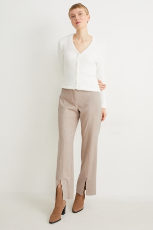 C&A Cloth Mid-rise Taille Weite Leg Hosen Damen Beige | KRZYD-7421