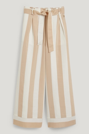 C&A Cloth With Lenzing™ Ecovero™ Gestreift Hosen Mädchen Beige | CHRDP-9136