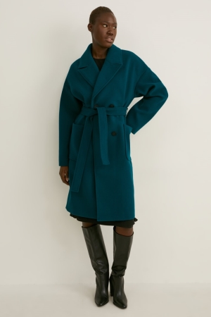 C&A Coat Mäntel Damen Dunkelgrün | ZXVOK-8761