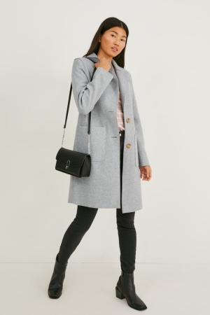 C&A Coat Mäntel Damen Hellgrau | PORIB-4186
