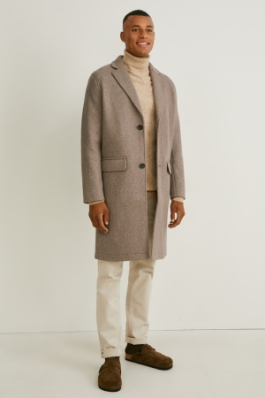 C&A Coat Mäntel Herren Grau Braun | XPGQZ-1392