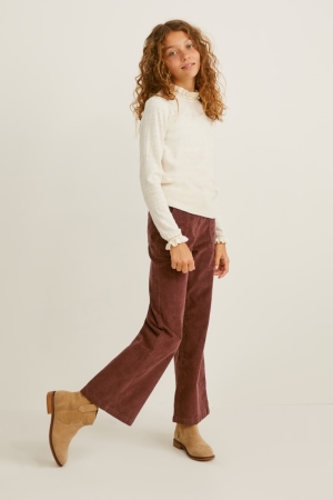 C&A Corduroy Hosen Mädchen Braun | UAHNZ-2316