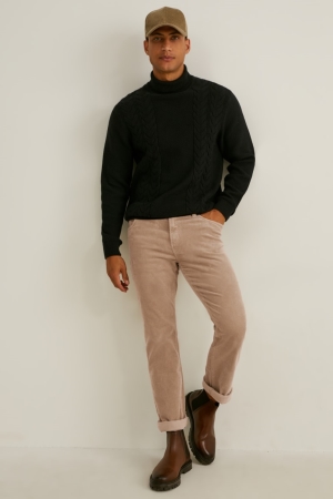 C&A Corduroy Regular Fit Lycra® Hosen Herren Hellbraun | RGEHJ-8560