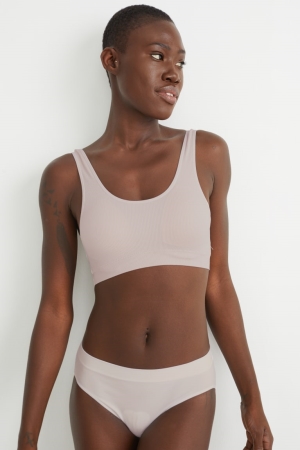 C&A Crop Gepolstert Seamless Unterwäsche Damen Rosa | QHSVZ-7921