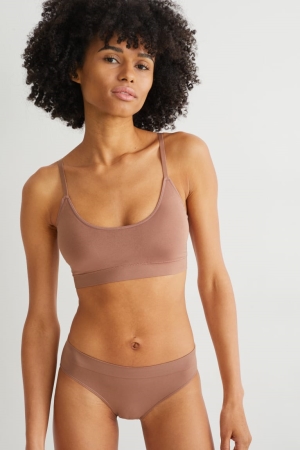 C&A Crop Gepolstert Seamless Unterwäsche Damen Braun | XTIFE-4683