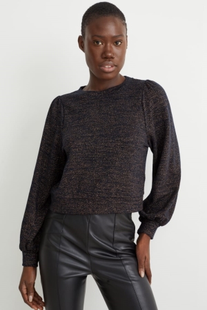 C&A Cropped T-shirts Damen Dunkelblau | YFNQT-1964