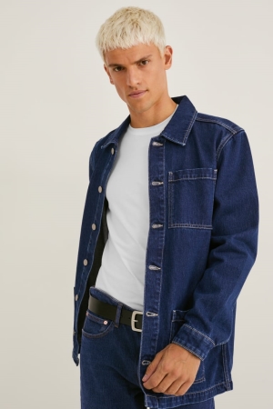 C&A Denim Cradle To Cradle Certified® Gold Jacke Herren Blau Dunkelblau | DTURP-6825