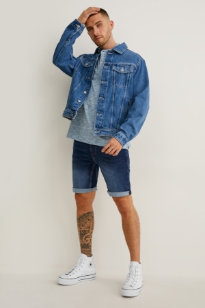 C&A Denim Flex Jog Denim Kurze Hose Herren Blau Dunkelblau | FUVYT-1749