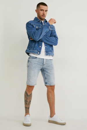 C&A Denim Flex Jog Denim Kurze Hose Herren Blau Hellblau | URSTE-3427