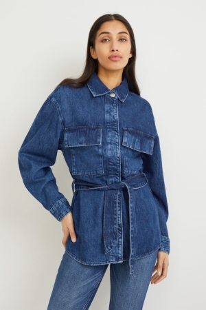 C&A Denim Jacke Damen Blau | VXDQS-2456