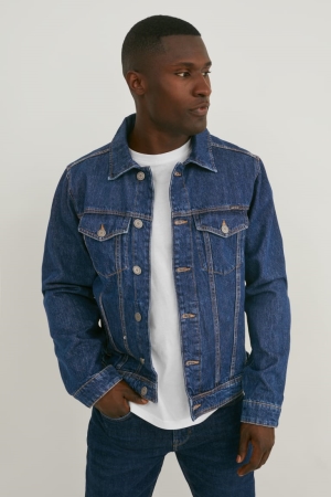 C&A Denim Jacke Herren Blau Dunkelblau | CMGYH-2084