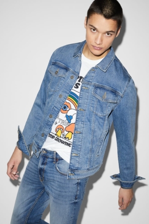 C&A Denim Jacke Herren Blau Hellblau | EFKWG-6209