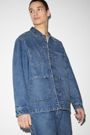 C&A Denim Jacke Herren Blau Hellblau | RTDBQ-6709