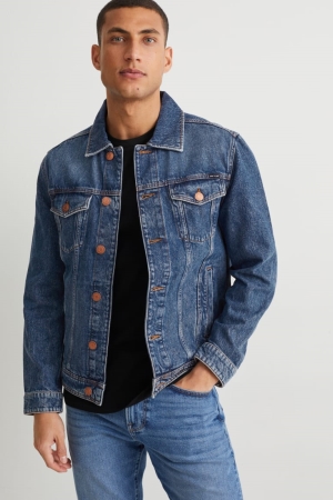 C&A Denim Recycled Jacke Herren Blau | HYKOM-4691