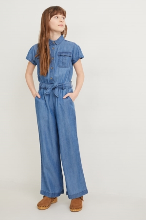 C&A Denim Tencel™ Lyocell Fibres Overall Mädchen Blau | WXKIU-0328