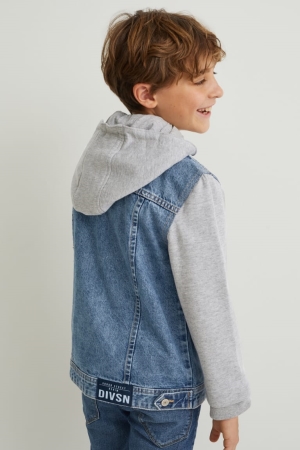 C&A Denim With Hood Jacke Mädchen Blau Hellblau | HCLQF-9235