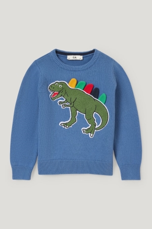 C&A Dinosaur Jumper Mädchen Blau | TJYOH-6145