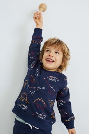 C&A Dinosaur Set And Joggers 2 Piece Sweatshirts Mädchen Dunkelblau | AMXPE-8109