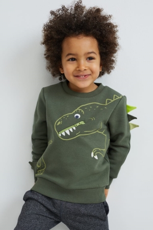 C&A Dinosaur Sweatshirts Mädchen Dunkelgrün | AVRMK-2170
