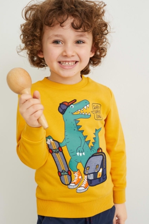 C&A Dinosaur Sweatshirts Mädchen Gelb | ENDGS-7613
