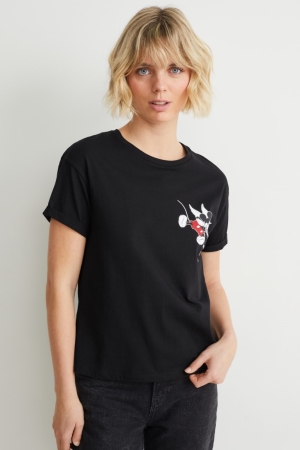 C&A Disney T-shirts Damen Schwarz | HEMIU-9758