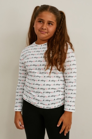 C&A Extended Sizes Multipack Of 4 Long Sleeve Oberteile Mädchen Weiß | SUGIZ-0459