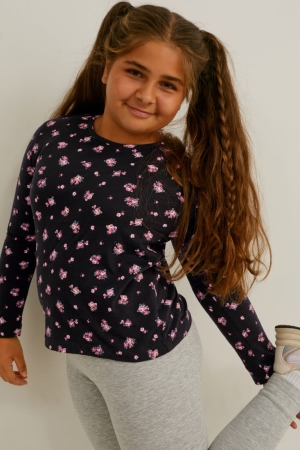 C&A Extended Sizes Multipack Of 5 Long Sleeve Oberteile Mädchen Schwarz | DYAGM-1386