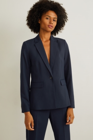 C&A Fitted Recycled Blazer Damen Dunkelblau | NLWQR-5081
