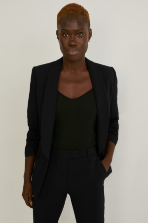 C&A Fitted Recycled Blazer Damen Schwarz | RYIOK-2860