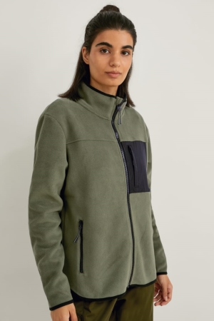 C&A Fleece Wandern Thermolite® Ecomade Recycled Hoodie Damen Grün | PCJSR-1093
