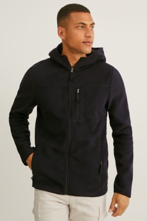 C&A Fleece With Hood Thermolite® Ecomade Recycled Jacke Herren Schwarz | TQDPJ-6831