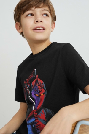 C&A Fortnite Sleeve T-shirts Jungen Schwarz | KEUJP-6972