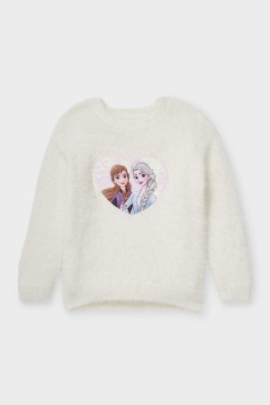 C&A Frozen Shiny Jumper Mädchen Weiß | JUTZK-1268