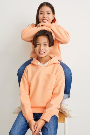 C&A Genderneutral Recycled Hoodie Mädchen Hellorange | OVPQT-5491