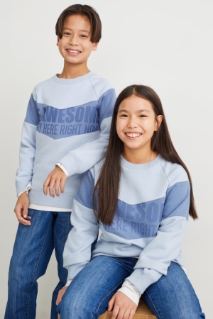 C&A Genderneutral Recycled Sweatshirts Mädchen Hellblau | NUXCO-9370